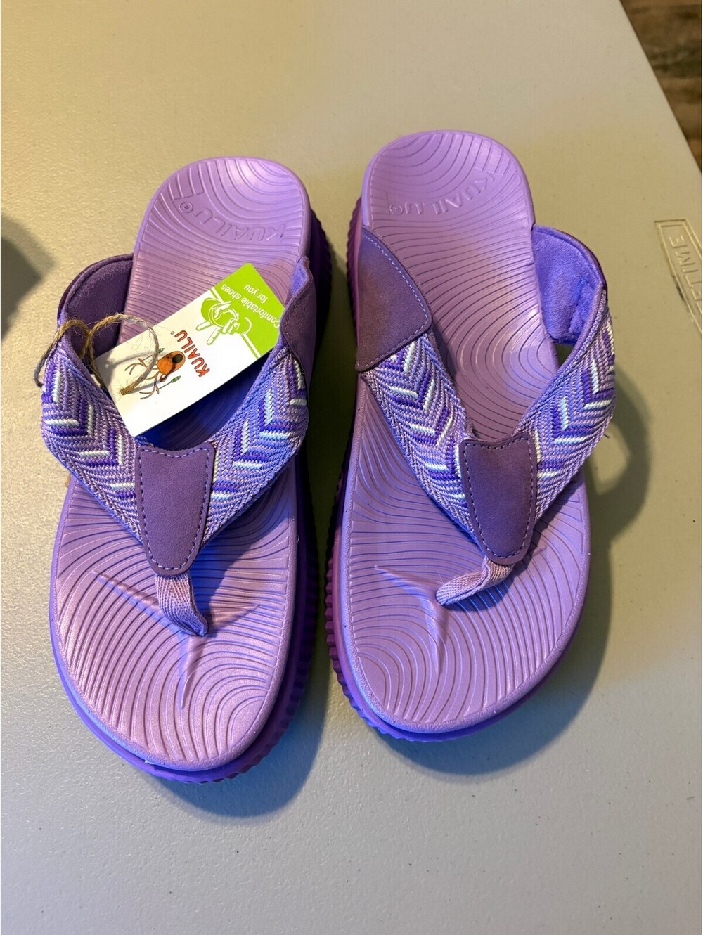 KUAiLU Women's Purple Flip Flop Sandals Size US 8
